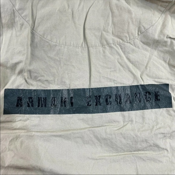 Armani Exchange Pullover Hoodie Mens Small Beige A|X Hooded Pocket Cotton Jacket - Picture 7 of 11